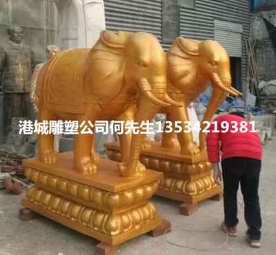 供应宗教庙宇玻璃钢大象雕塑公司