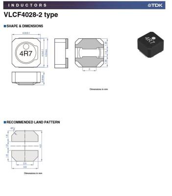 代理供应TDK固定电感VLCF4028T-1R6N2R3-2