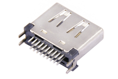 A型HDMI高清接口19P母座三排针插板单耳固定