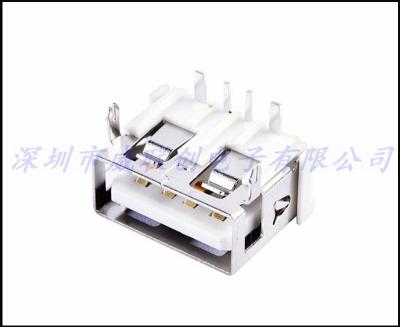 90度鱼叉脚A母 5A大电流快充 USB母座连接器