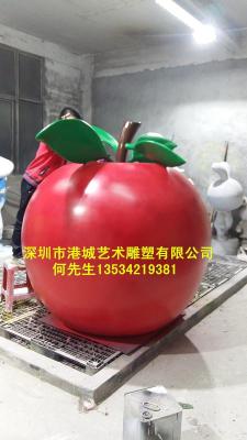 天津仿真水果蔬菜玻璃钢苹果雕塑厂家