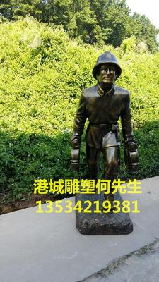 深圳消防大队消防主题文化玻璃钢消防员雕塑