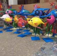 深圳各种仿真海底玻璃钢海鱼雕塑道具厂家