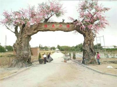 新疆乌鲁木齐做水泥雕塑浮雕假山假树半景画