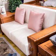 供应实木双人沙发白蜡木新中式家具定制