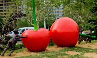 2018新款玻璃钢仿真水果樱桃雕塑价格行情