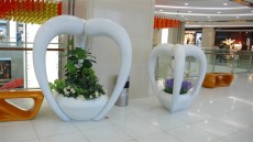 深圳商场美陈种植槽玻璃钢花缸雕塑报价