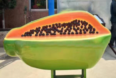 供应玻璃钢仿真木瓜造型座椅水果凳雕塑厂家