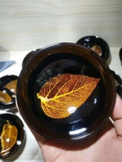 景德镇陶瓷窑木叶天目杯黑釉茶盏品茗主人杯