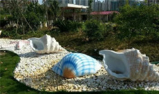 供应楼盘玻璃钢海洋生物组合贝壳雕塑摆件