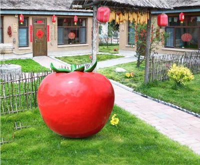 供应蔬菜基地装饰玻璃钢西红柿树脂番茄雕塑