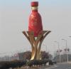供应酒厂宣传大型玻璃钢葡萄酒瓶红酒瓶雕塑
