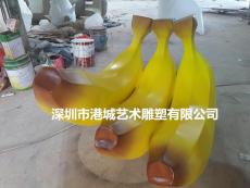 供应出口台湾玻璃钢仿真水果香蕉雕塑摆件