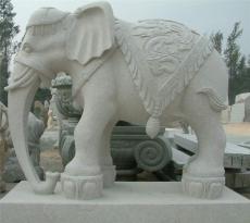 石雕大象摆件一对看门石象招财避邪风水