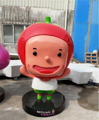 商丘生态园门口装饰草莓玻璃钢卡通公仔雕塑