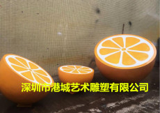 广州树脂橙子休闲椅雕塑玻璃钢瓜果雕塑摆件