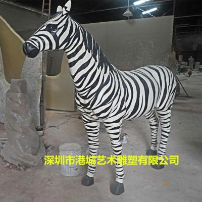 福州树脂彩绘马玻璃钢飞马斑马雕塑装饰摆件