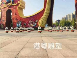 山东万达乐园100个玻璃钢卡通功夫熊猫雕塑