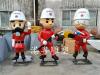 港粤厂家制作消防人像模型玻璃钢消防卡通雕
