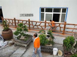 湖南永州新农村建设鱼塘仿树藤围栏
