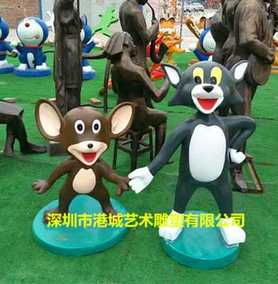 惠州楼盘动漫公仔猫和老鼠杰利鼠汤姆猫雕塑