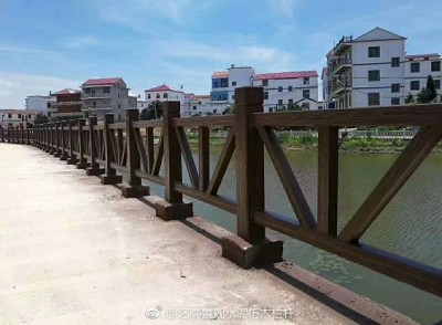 荆州河堤仿木栏杆施工制作 孝感仿树皮护栏