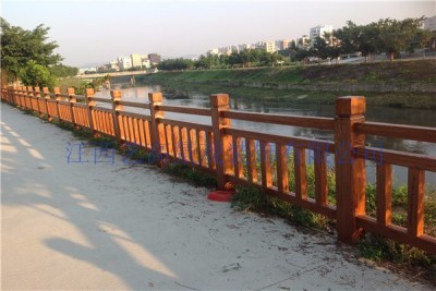 荆州河堤仿木栏杆施工制作 孝感仿树皮护栏