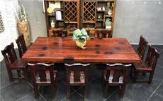 实木餐桌图片浙江省餐桌老船木餐厅家具中式