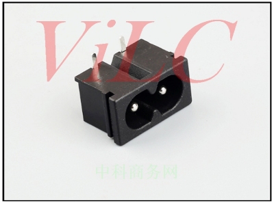 电子产品充电AC电源公母座-黑胶LCP供电插座