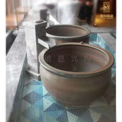 景德鎮青花陶瓷泡澡缸 定做溫泉泡澡缸
