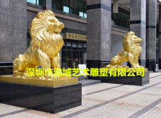 东莞酒店门口招财镇宅玻璃钢仿真狮子雕塑