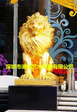 深圳宾馆门口风水转运玻璃钢狮子雕塑价格厂