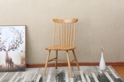 软装北欧全实木温莎椅子刺绣手绘护墙板背景