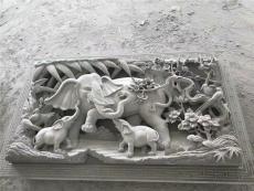 石材浮雕 青石寺廟浮雕 三獅子三象浮雕