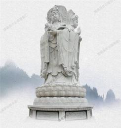 惠安石雕佛像定制 三面观音净瓶送子神像
