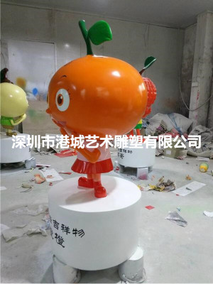 惠州园林景观玻璃钢橙子卡通雕塑供应商