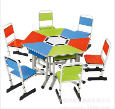 定制六人组合桌椅 高档培训机构学习桌椅