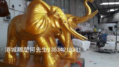 惠州楼盘招财玻璃钢大象雕塑定制厂家