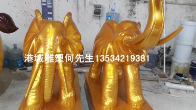 惠州楼盘招财玻璃钢大象雕塑定制厂家