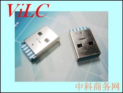 AM3.0沉板1.9mm一体式USB公头 有柱 方脚DIP