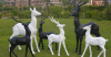 花园庭院抽象动物玻璃钢几何鹿雕塑摆设