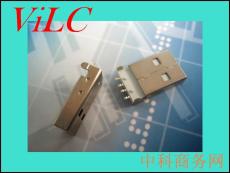 AM90度贴片式 USB公头 有柱 二脚插件 铁壳