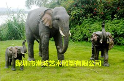 门口大象镇宅招财玻璃钢大象雕塑动物园大象