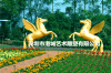 湖南玻璃钢金色飞马麒麟动物雕塑定制价格