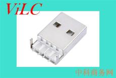 白色LCP沉板SMT式A公-USB公頭雙面插/正反插