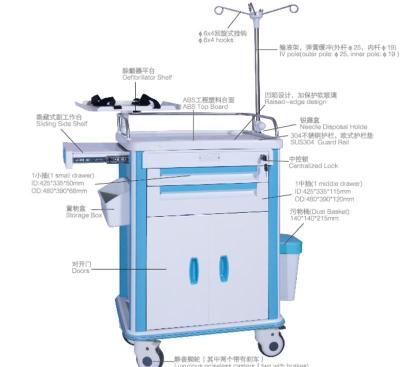 医用车 abs治疗车 不锈钢急救车 器械车厂家
