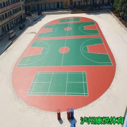 重庆南川环保硅PU塑胶球场施工弹性橡胶操场