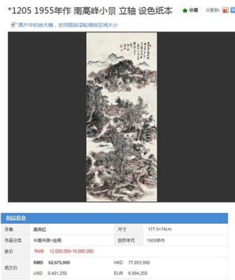 黄宾虹字画多少钱？在新疆哪里可以出手？