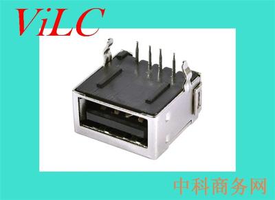 USB母座-A母90度-SMT全贴耐高温LCP-卷口