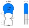 222M/1KV单内弯短脚电容